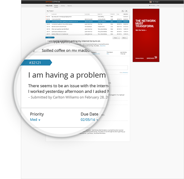 screenshot of Spiceworks Cloud Help Desk